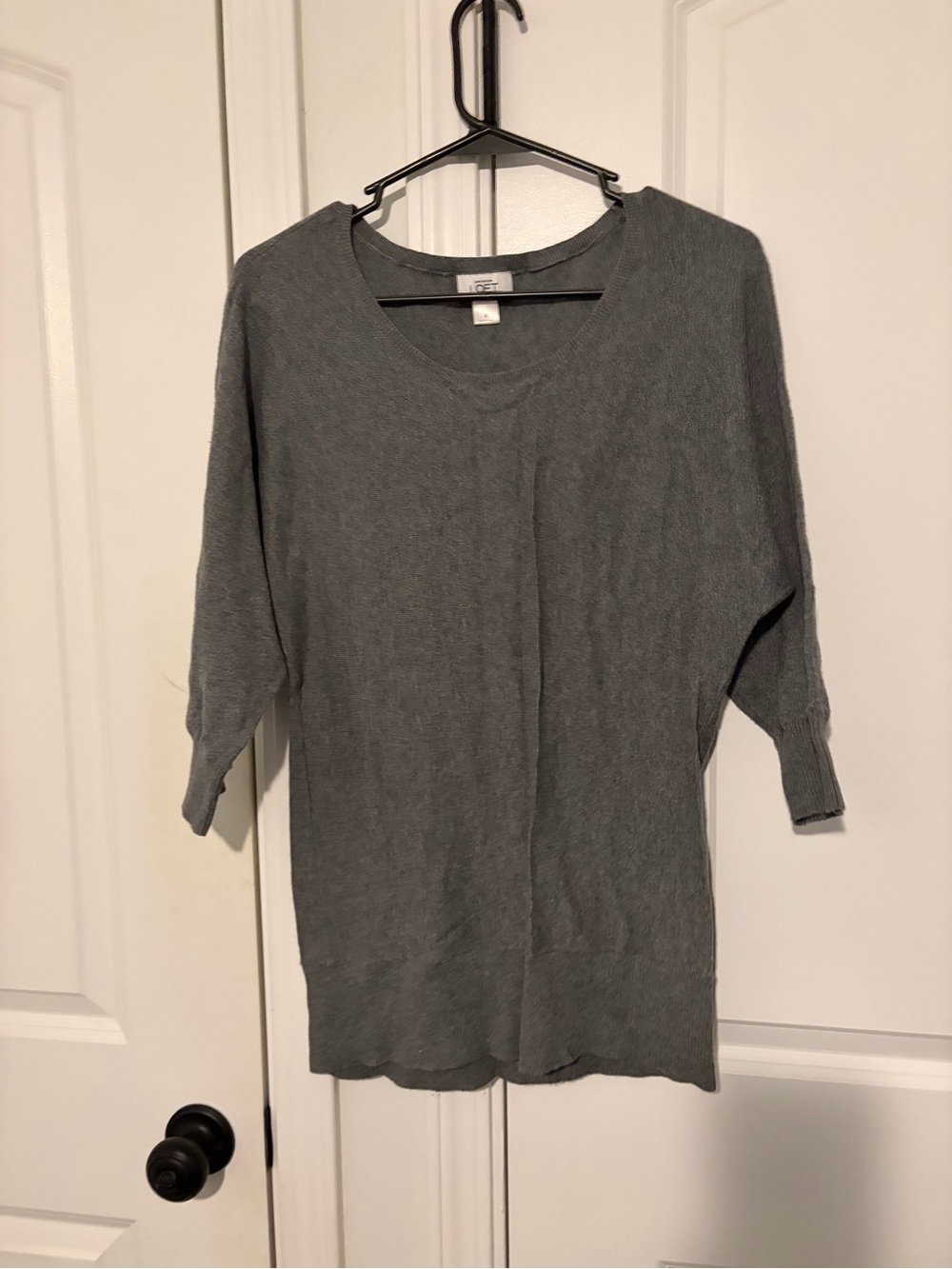 LOFT Heather Gray Knit Pullover